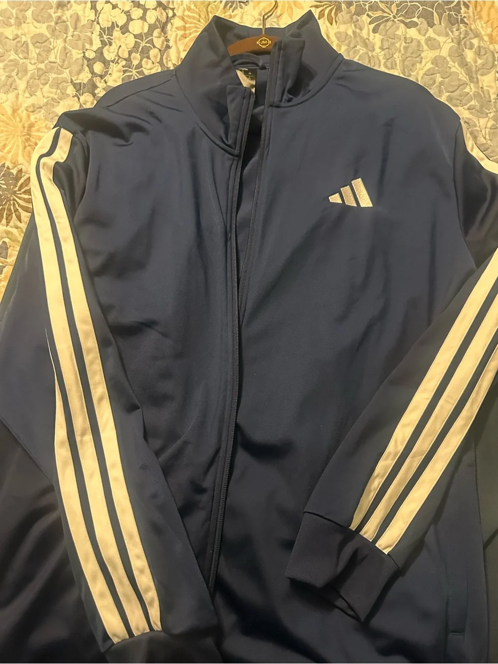 adidas Navy Performance Track suit,Jacket and pants with White Stripes